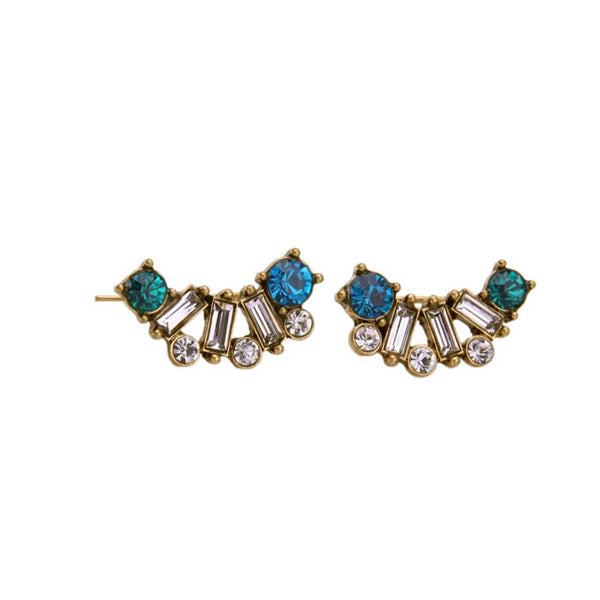 NOBU BLUE RHINESTONE EARRINGS - Rude Society