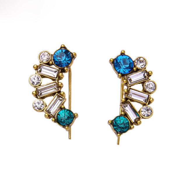 NOBU BLUE RHINESTONE EARRINGS - Rude Society